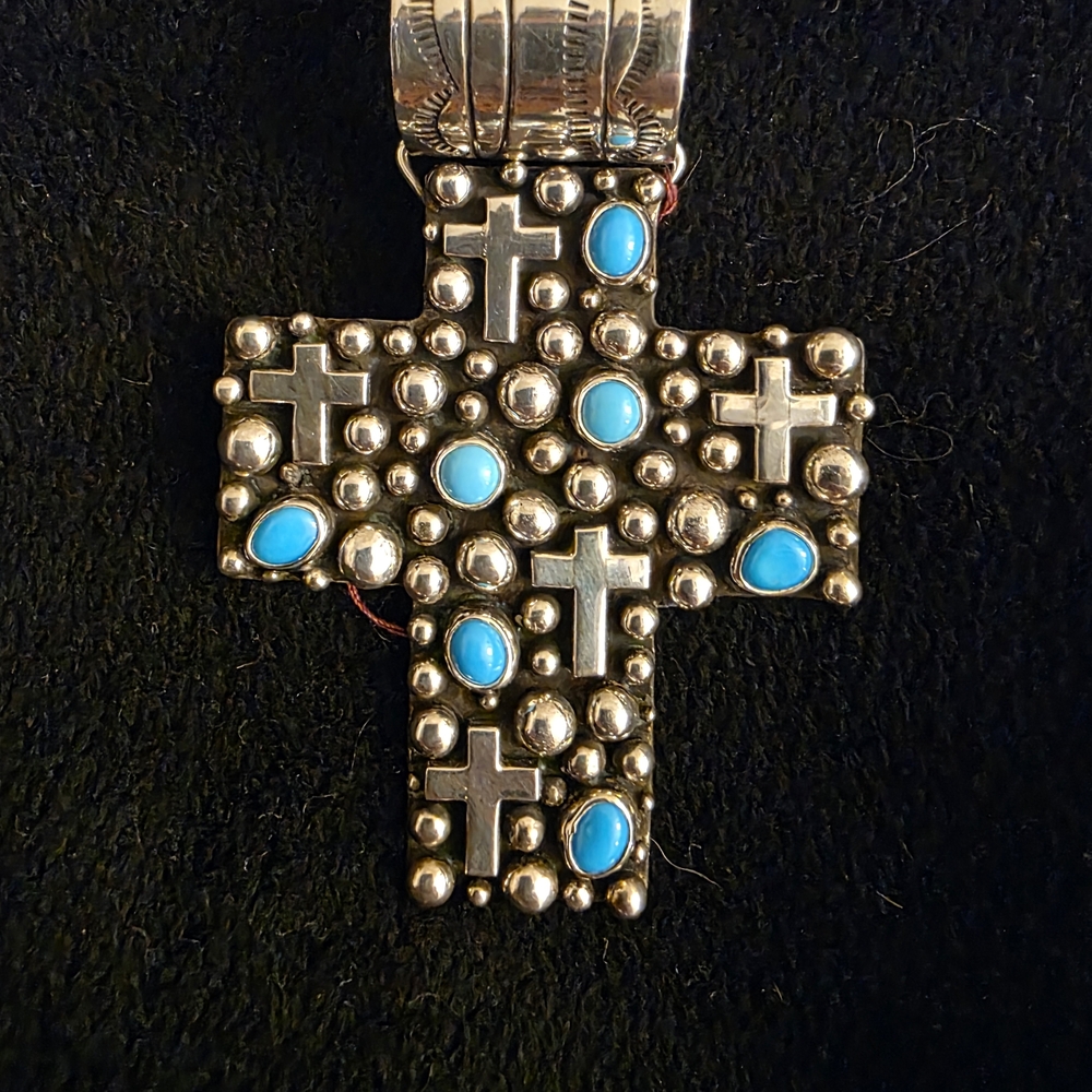 Southwestern Silver and Blue Turquoise Necklace